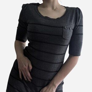 Grey with black stripe mini dress